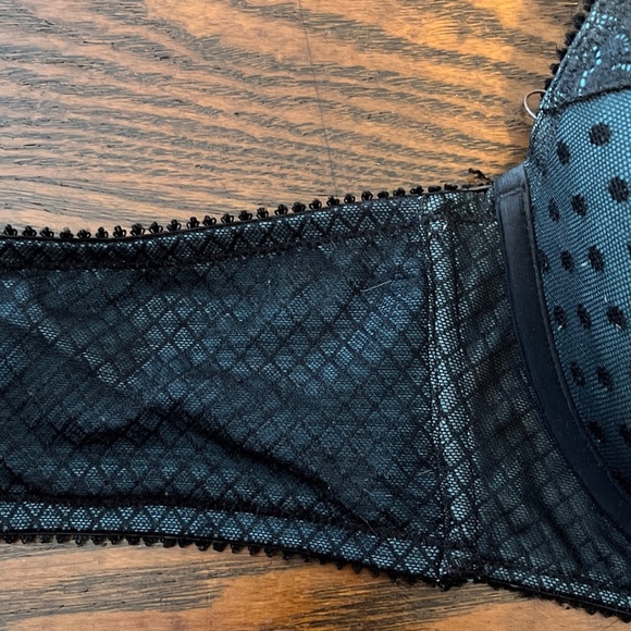 Torrid Curve push-up plunge bra, teal/black mesh Size 40DD/40E - Picture 2 of 4
